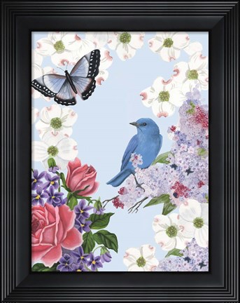 Framed Bird Garden I Print