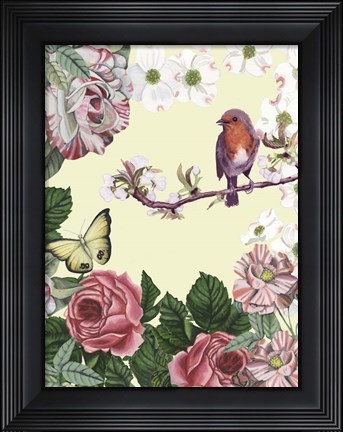 Framed Bird Garden II Print