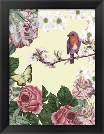 Framed Bird Garden II Print