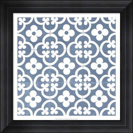Framed Chambray Tile I Print