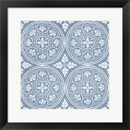 Framed Chambray Tile V Print