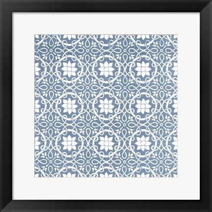 Framed Chambray Tile VII Print