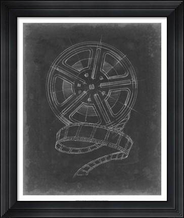Framed Film &amp; Reel Blueprint I Print