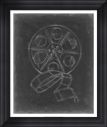 Framed Film &amp; Reel Blueprint II Print