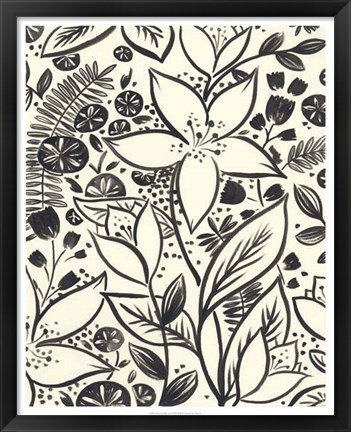 Framed Brushstroke Blossoms I Print