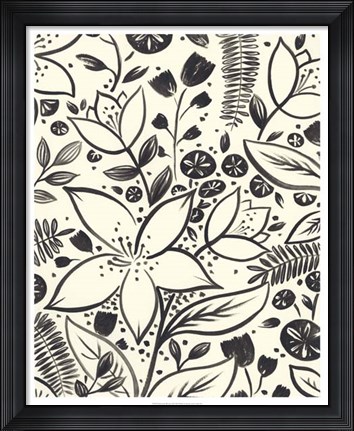 Framed Brushstroke Blossoms II Print