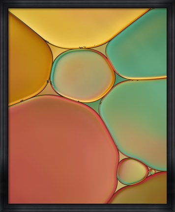 Framed Red Yellow and Green Drops Print
