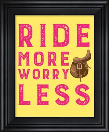 Framed Ride More Worry Less - Yellow Print