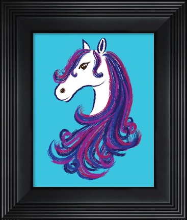 Framed Horse - Blue Print