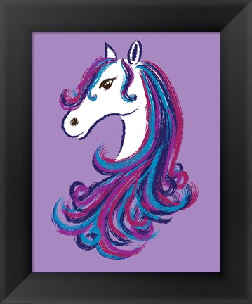 Framed Horse - Purple Print