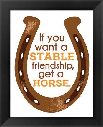 Framed Horseshoe Quote 1 Print