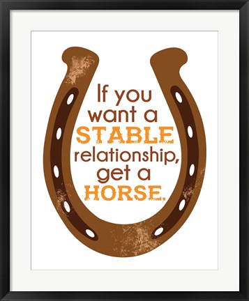 Framed Horseshoe Quote 2 Print