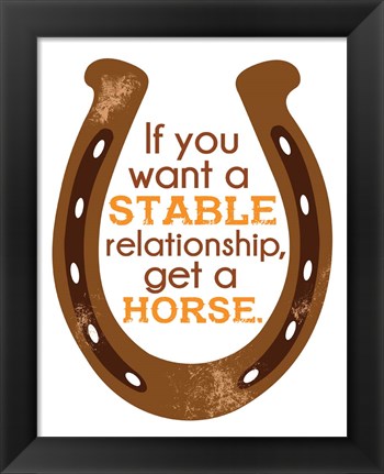 Framed Horseshoe Quote 2 Print