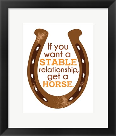 Framed Horseshoe Quote 2 Print