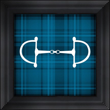 Framed Horse Bit - Blue Checkered Print