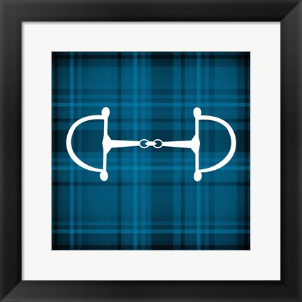 Framed Horse Bit - Blue Checkered Print