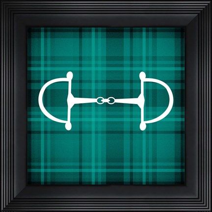 Framed Horse Bit - Green Checkered Print