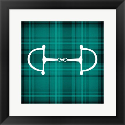 Framed Horse Bit - Green Checkered Print