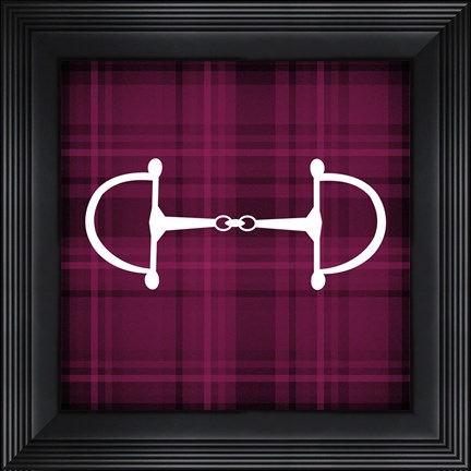 Framed Horse Bit - Red Checkered Print