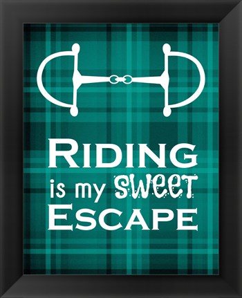 Framed Riding is My Sweet Escape - Green Print