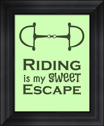 Framed Riding is My Sweet Escape - Lime Print