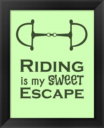 Framed Riding is My Sweet Escape - Lime Print
