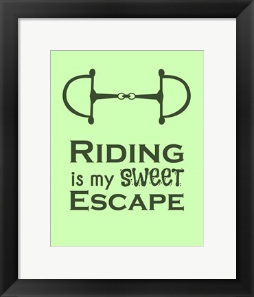 Framed Riding is My Sweet Escape - Lime Print