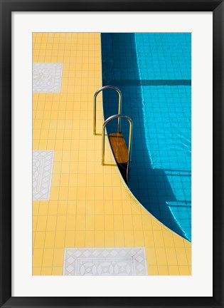 Framed High angle view of a swimming pool ladder, Banderas Bay, Puerto Vallarta, Jalisco, Mexico Print