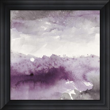 Framed Midnight at the Lake II Amethyst and Grey Print