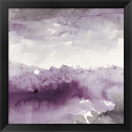 Framed Midnight at the Lake II Amethyst and Grey Print