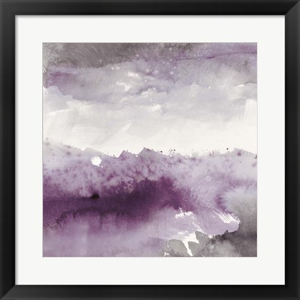 Framed Midnight at the Lake II Amethyst and Grey Print