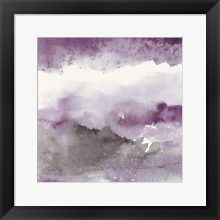 Framed Midnight at the Lake III Amethyst and Grey Print