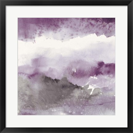 Framed Midnight at the Lake III Amethyst and Grey Print