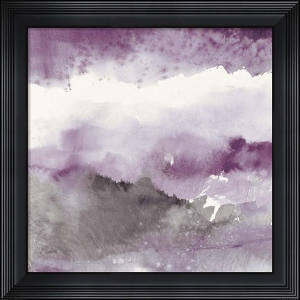 Framed Midnight at the Lake III Amethyst and Grey Print