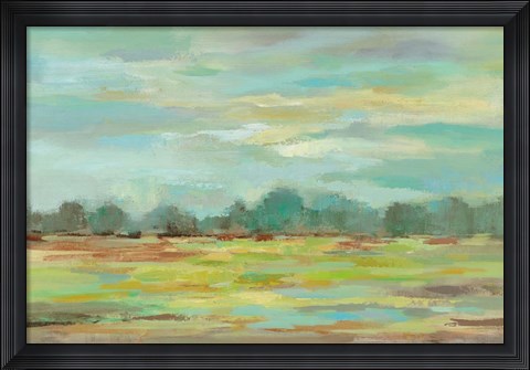 Framed Teal Forest Crop Print