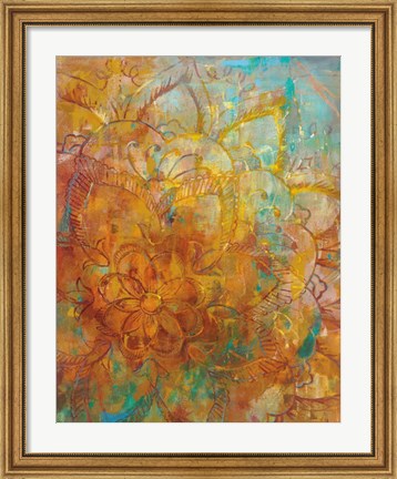 Framed Bohemian Abstract Bright Crop Print