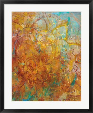 Framed Bohemian Abstract Bright Crop Print