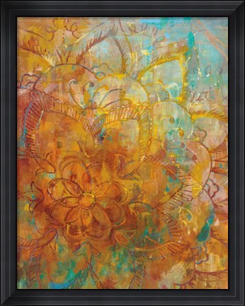 Framed Bohemian Abstract Bright Crop Print