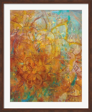 Framed Bohemian Abstract Bright Crop Print