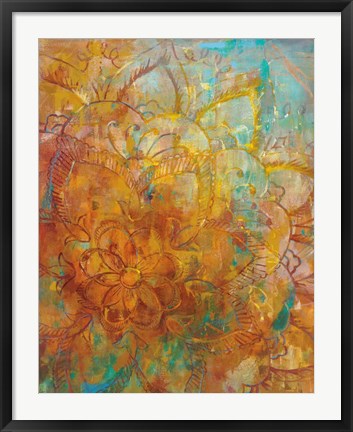 Framed Bohemian Abstract Bright Crop Print