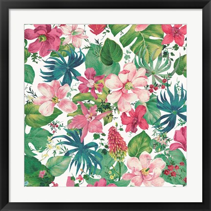 Framed Tropical Dream Bright on White Print