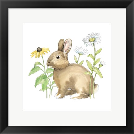 Framed Wildflower Bunnies II Sq Print