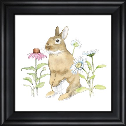 Framed Wildflower Bunnies IV Print