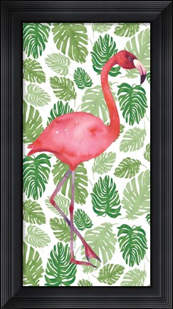 Framed Tropical Flamingo I Print