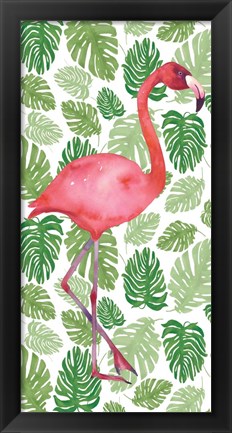 Framed Tropical Flamingo I Print