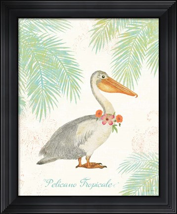 Framed Flamingo Tropicale I Print