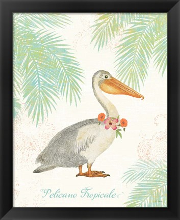 Framed Flamingo Tropicale I Print