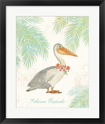 Framed Flamingo Tropicale I Print