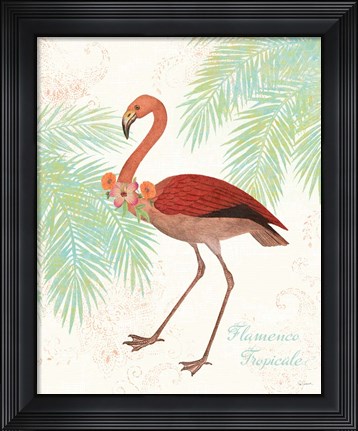 Framed Flamingo Tropicale II Print