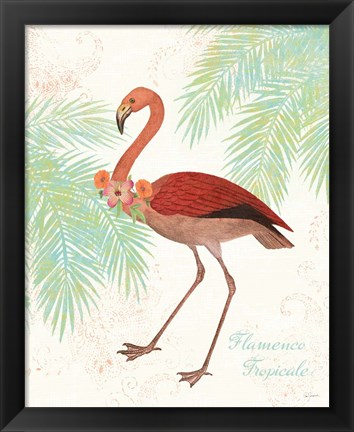 Framed Flamingo Tropicale II Print